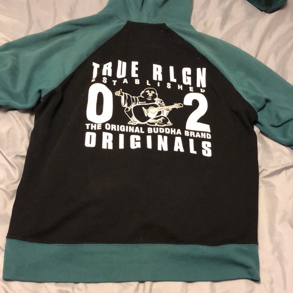 True religion men’s zip up hoodie size XL 8/10 - Picture 3 of 4
